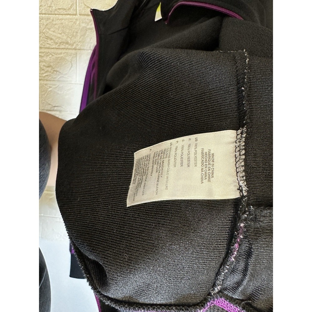 NEW Adidas‎ Long Sleeve Full Zip Track Jacket Lightweight Black Pink Girls M 10 - Picture 4 of 5